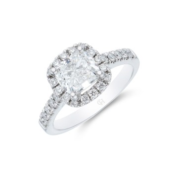 Platinum Cushion Cut 1.50ct Diamond Solitaire Ring