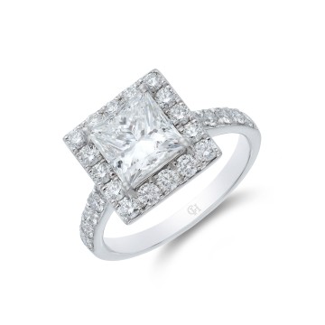 18ct White Gold Brilliant Cut 0.70ct Diamond Cluster Ring