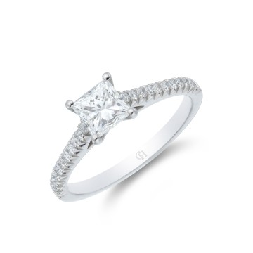 Platinum Princess Cut 0.70ct Diamond Solitaire Ring