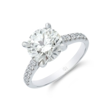 Platinum Brilliant Cut 3.30ct Diamond Solitaire Ring