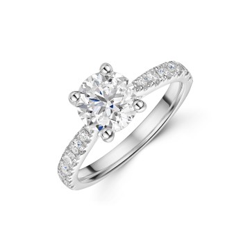 Platinum 1.50ct Round Brilliant Diamond Shoulders Ring