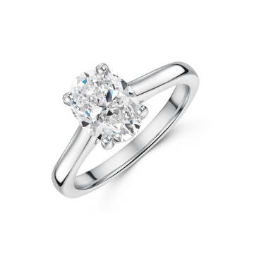 Platinum Oval Cut 2.00ct Diamond Solitaire Ring