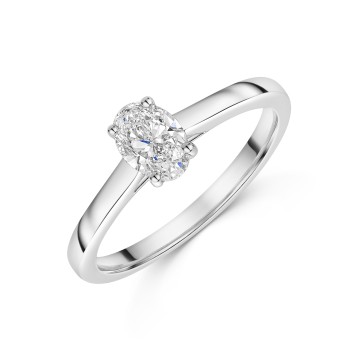 Platinum 0.60ct Oval Cut Diamond Solitaire Ring