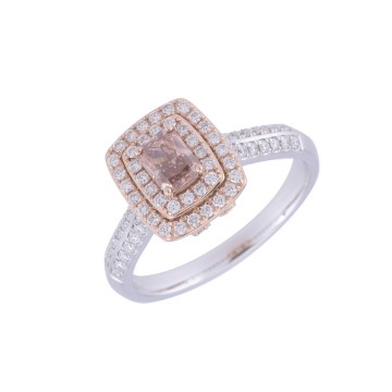 18ct 2 Colour Gold 1.05ct Diamond Solitaire Ring