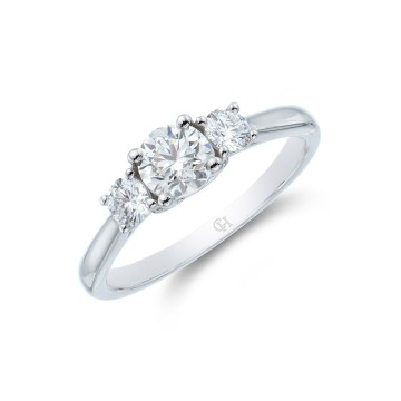 Moments Platinum 'Infinity' Brilliant Cut 1.00ct Diamond Three Stone Ring