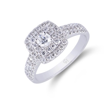 18ct White Gold 1.00ct Diamond Cluster Ring