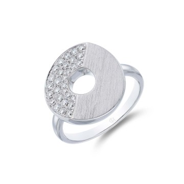 18ct White Gold Brilliant Cut 0.38ct Pavé Set Diamond Circle Ring