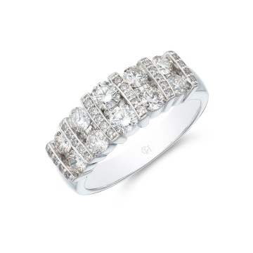 9ct White Gold 1.11ct Diamond Cluster Ring 