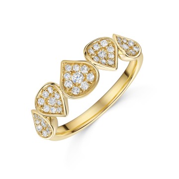 9ct Yellow Gold 0.37ct Diamond Cluster Ring