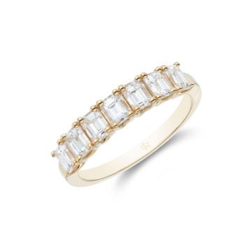 18ct Yellow Gold Emerald Cut 0.90ct Diamond Eternity Ring