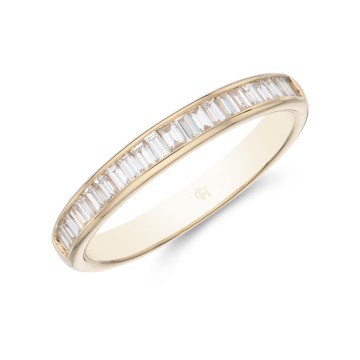 18ct Yellow Gold Baguette & Brilliant Cut 0.33ct Diamond Channel Eternity Ring
