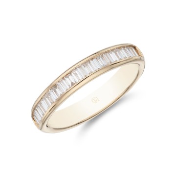 18ct Yellow Gold Baguette & Brilliant Cut 0.63ct Diamond Channel Eternity Ring