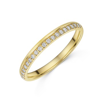 18ct Yellow Gold Round Brilliant Off-Set 0.16ct Diamond Eternity Ring