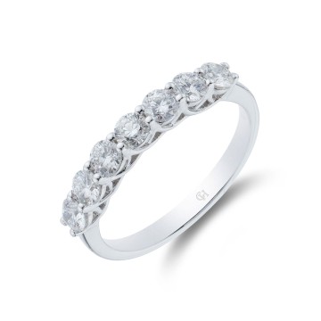 18ct White Gold Brilliant Cut 7 Stone 0.75ct Diamond Eternity Ring