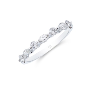18ct White Gold Mix Cut 0.40ct Diamond Eternity Ring