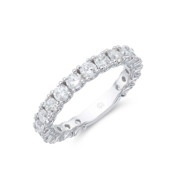 18ct white gold 1.40ct round brilliant 3/4 hoop diamond eternity ring