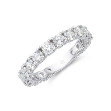 18ct White Gold 1.87ct Round Brilliant 3/4 Hoop Diamond Eternity Ring