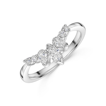 18ct White Gold Mix Cut 0.37ct Diamond Shaped Eternity Ring