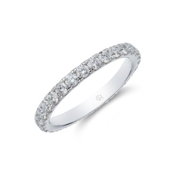 Platinum Round Brilliant Claw Set Full Hoop 1.00ct Diamond Eternity Ring
