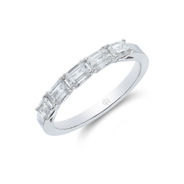 Platinum Emerald Cut 0.90ct Diamond Eternity Ring