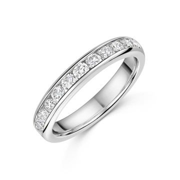 Platinum 0.75ct Round Brilliant Diamond Channel Set Eternity Ring