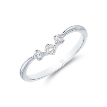 Platinum Round Brilliant 0.11ct Diamond Trilogy Wishbone Eternity Ring