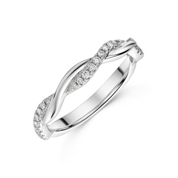 Platinum Round Brilliant 0.13ct Diamond Twist Eternity Ring