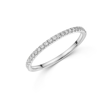 Platinum Round Brilliant 0.15ct Diamond Pave Eternity Ring
