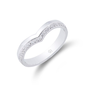 9ct White Gold Brilliant Cut 0.15ct Diamond Shaped Eternity Ring