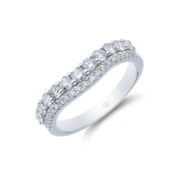 9ct White Gold Brilliant Cut 0.70ct Diamond Shaped Eternity Ring