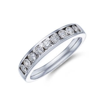9ct White Gold Round Brilliant 0.25ct Diamond Eternity Ring