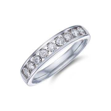 9ct White Gold Round Brilliant 0.32ct Diamond Eternity Ring