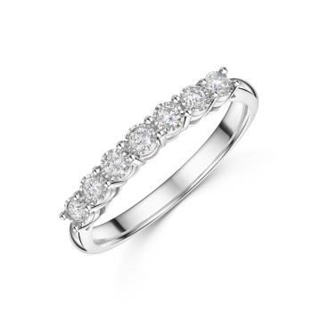 9ct White Gold Round Brilliant 0.32ct Diamond Illusion Set Eternity Ring