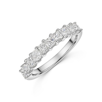 9ct White Gold Princess Cut 1.00ct Diamond Eternity Ring
