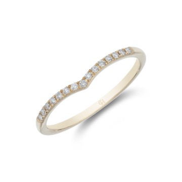9ct Yellow Gold Brilliant Cut 0.12ct Diamond Open Link Eternity Ring