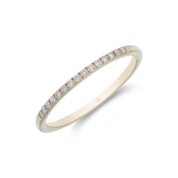 9ct Yellow Gold Brilliant Cut 0.12ct Diamond Open Link Eternity Ring