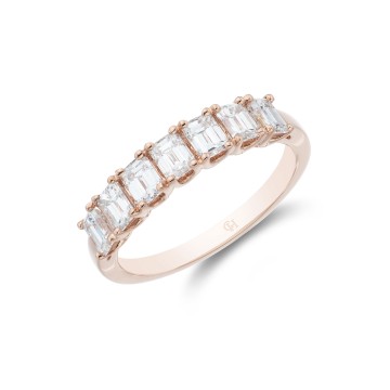 18ct Rose Gold Emerald Cut 1.40ct Diamond Eternity Ring