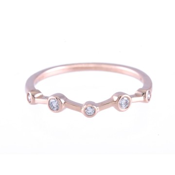 9ct Rose Gold 0.10ct Round Brilliant Diamond Fancy Band