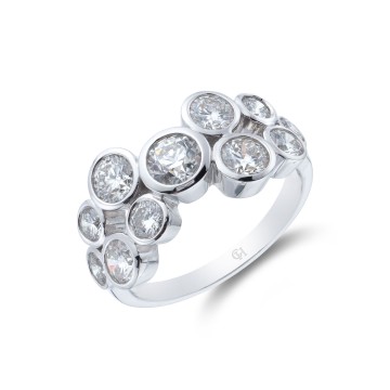 18ct White Gold Brilliant Cut 0.70ct Diamond Cluster Ring