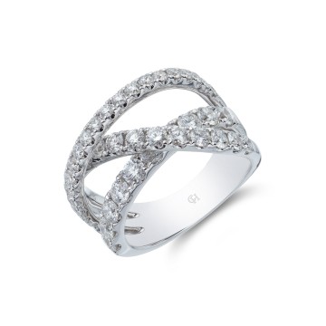 9ct Yellow Gold Brilliant Cut 0.12ct Diamond Open Link Eternity Ring