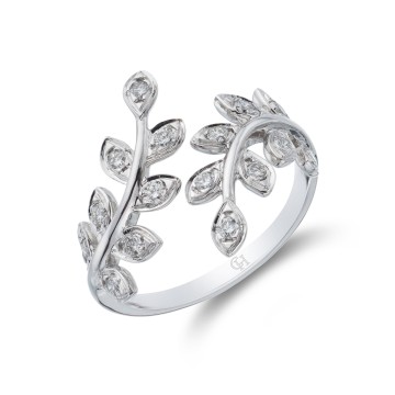 18ct White Gold Brilliant Cut 0.33ct Diamond Fancy Band