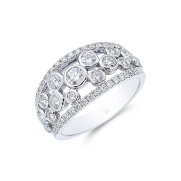 9ct Yellow Gold Freshwater Bouton Link Ring