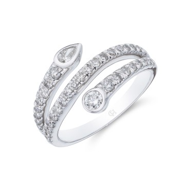 18ct White Gold 0.66ct Diamond Twist Fancy Band Ring 