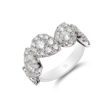 Platinum Brilliant Cut 3.00ct Diamond Fancy Band