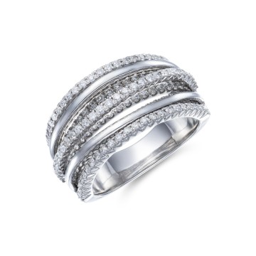 Platinum Round Brilliant Cut 1.65ct Diamond Multi-Row Ring