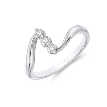 9ct White Gold 0.14ct Trilogy Twist Eternity Diamond Ring