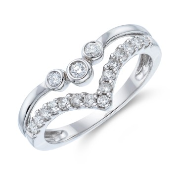 9ct White Gold 0.34ct Diamond Shaped Eternity Ring 