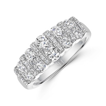 9ct White Gold 1.11ct Diamond Cluster Ring