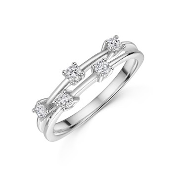 9ct White Gold 0.25ct Round Brilliant Diamond Band