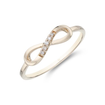 9ct Yellow Gold 0.02ct Infinity Fancy Diamond Ring